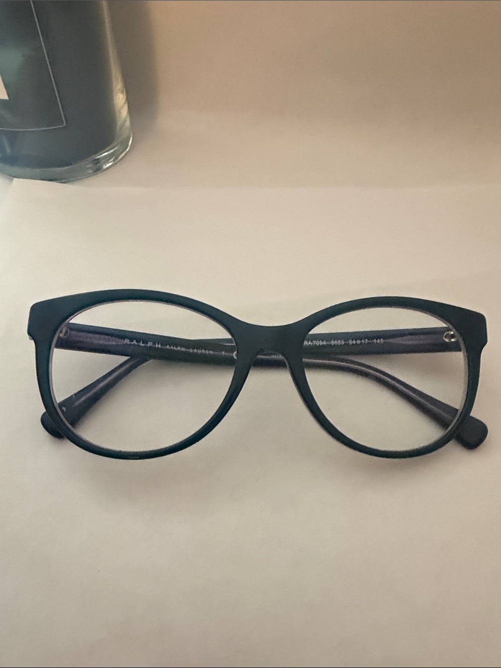 Ralph Lauren Black and Dark Blue Round Women's Eyeglass Frames